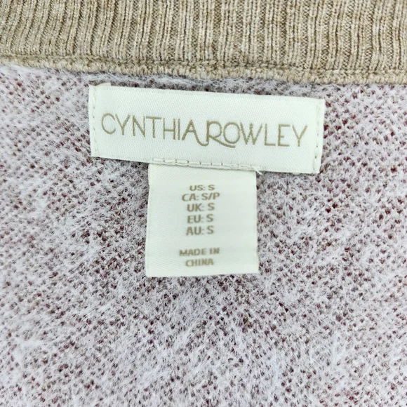 CYNTHIA ROWLEY Patterned Zip Up Sweater - Small - Picture 8 of 8